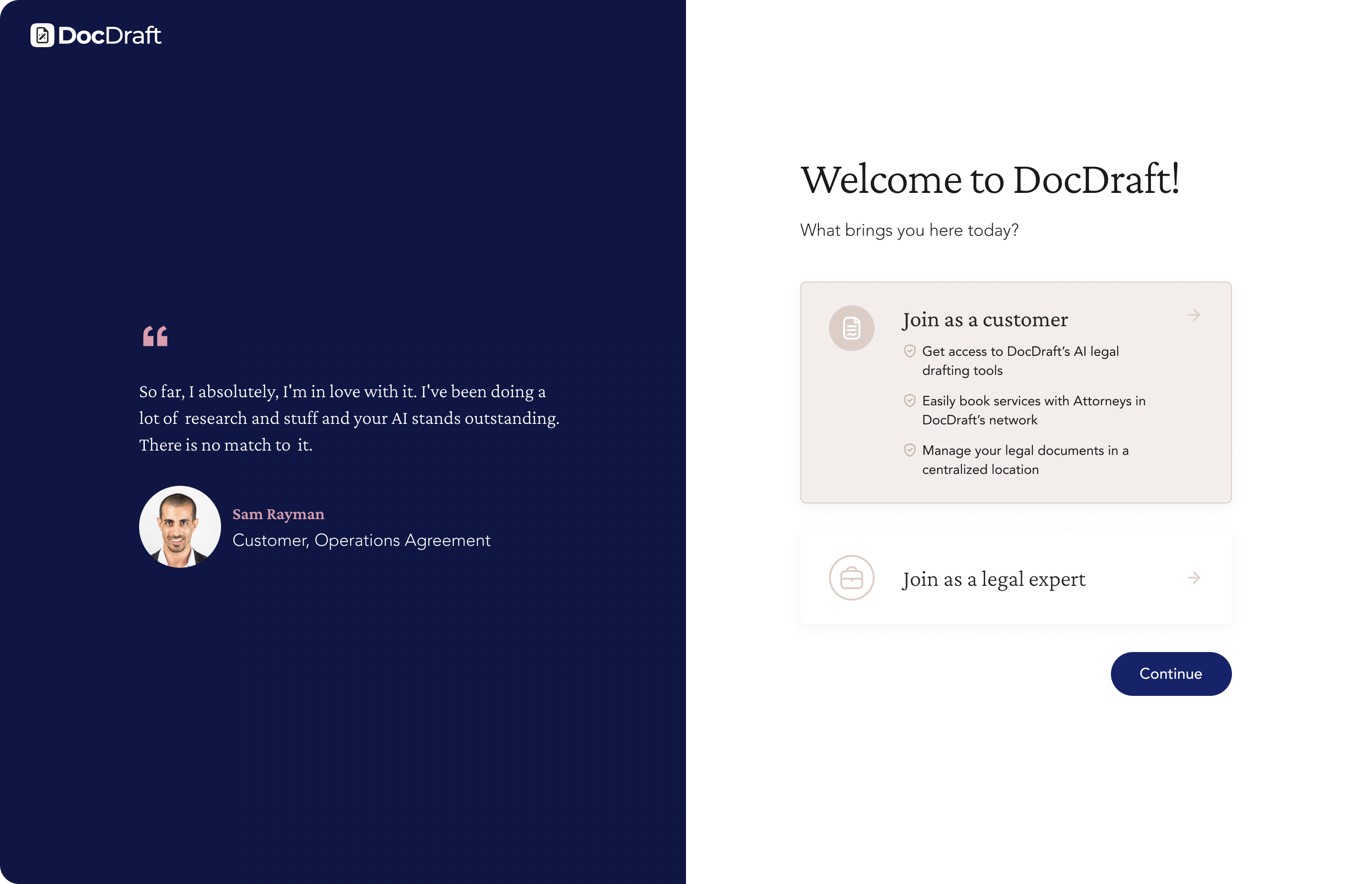 DocDraft product screenshot