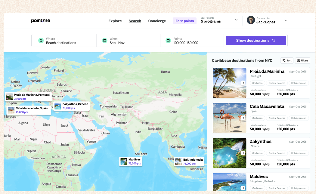 Point.me product screenshot